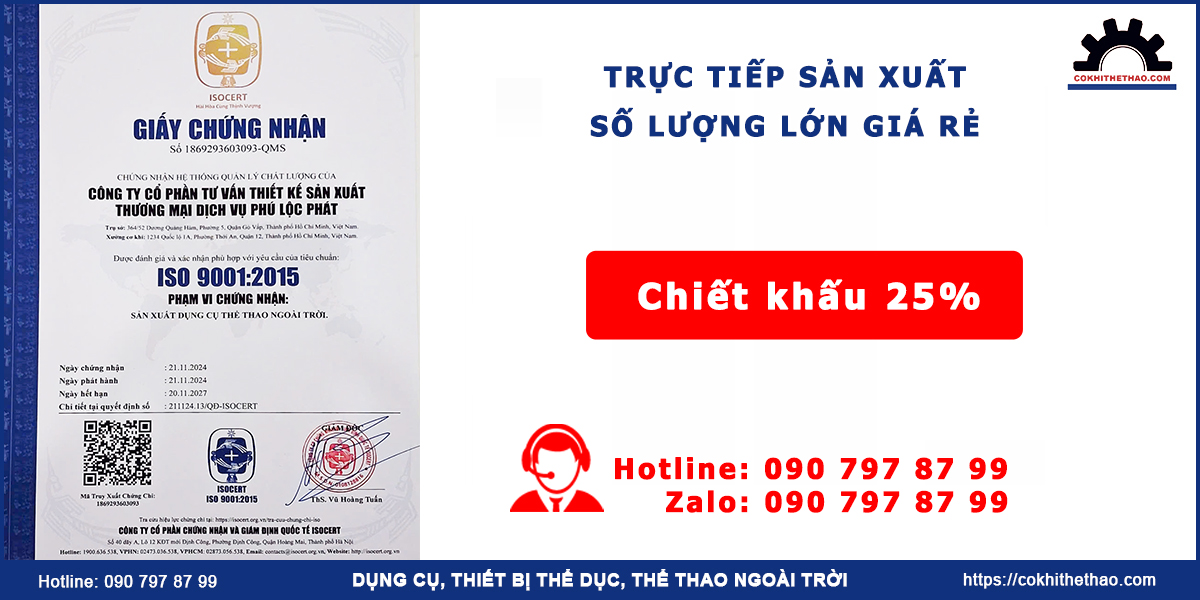 chứng nhận iso dụng cụ thể thao ngoài trời