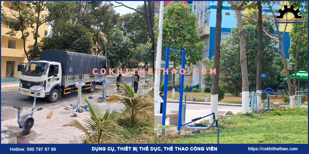 Lắp đặt dụng cụ thể thao công viên